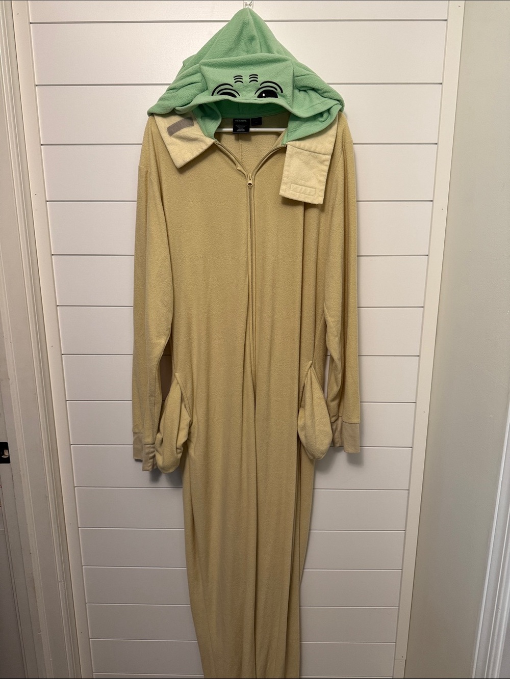Star Wars Grodu Green and Tan Hooded Character Onesie
